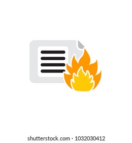 Fire Document Logo Icon Design