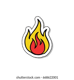 fire doodle icon, sticker