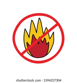 fire doodle icon, vector illustration