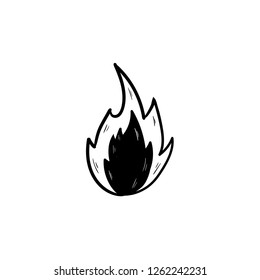 fire doodle logo icon vector drawing