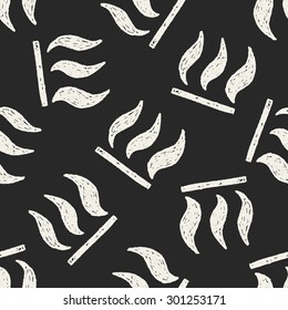 fire doodle seamless pattern background
