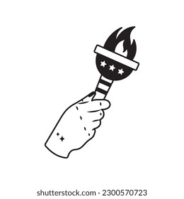 Fire doodle vector outline icon. EPS 10 file
