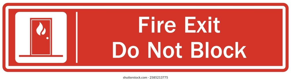 Fire door do not block warning sign