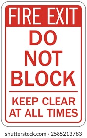 Fire door do not block warning sign