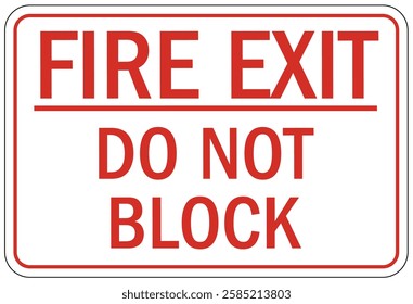 Fire door do not block warning sign