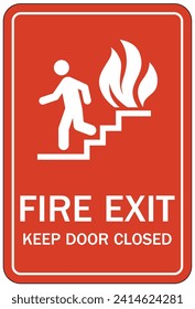 Fire door keep closed sign and labels