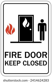 Fire door keep closed sign and labels