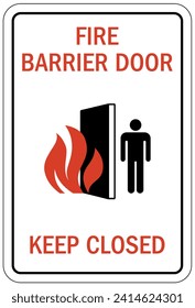 Fire door keep closed sign and labels