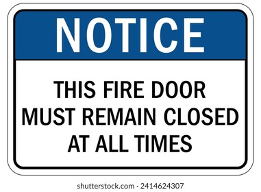 Fire door keep closed sign and labels
