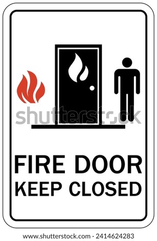 Fire door keep closed sign and labels