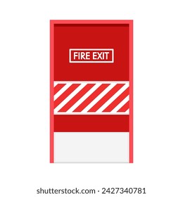Fire door vector. Fire alarm cartoon vector. Fire alarm system. Fire equipment. Vector illustration in flat style. Exit door.