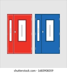 Fire Door Vector  Red and Blue