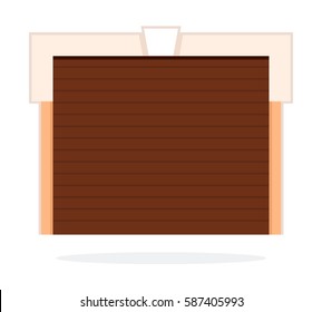 Fire doors garage vector flat material design isolated on white