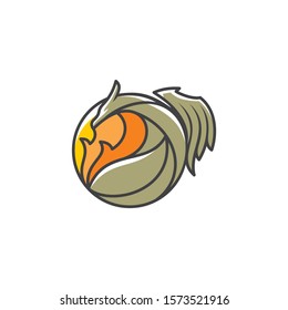 Fire Dragon Cartoon logo icon vector