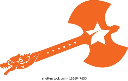 Fire Dragon Death Ax Vector