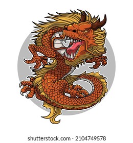 fire dragon illustration vector design