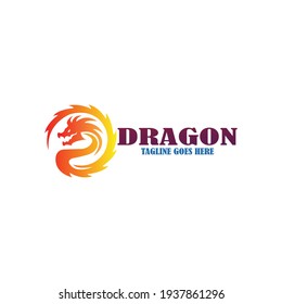 fire dragon logo concept. dragon illustration with modern gradien color