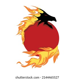 fire dragon logo, fiery red symbolizes the spirit
