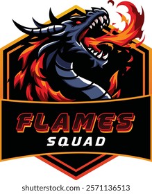 Fire Dragon Mascot Illustration Logo