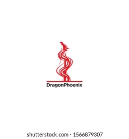 Fire Dragon Phoenix Abstract Logo
