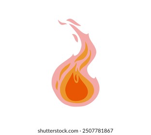 The fire is drawn in a flat style. Hand drawn vector illustration.