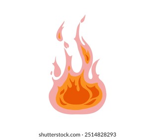 The fire is drawn in a flat style. Hand drawn vector illustration