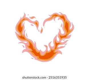 El fuego se dibuja en un estilo plano. Ilustración vectorial dibujada a mano