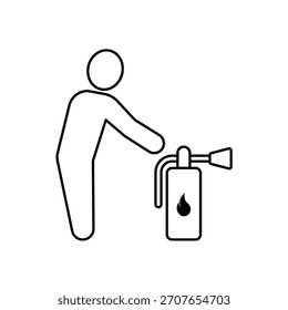 Dibujo de línea de trazo editable de contorno de icono de taladro de fuego eps.