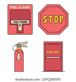 Fire Drill Safety Education Lined Color