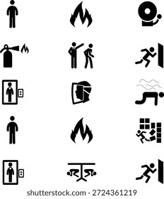 Icono de entrenamiento Fire Drill negro