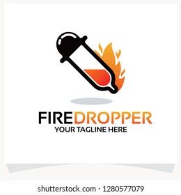 Fire Dropper Logo Template Design Vector Inspiration. Icon Design