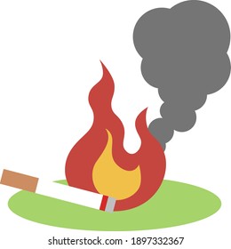 Fire due to littering of cigarettes