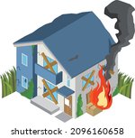 Fire due to suspicious fire in an unoccupied house