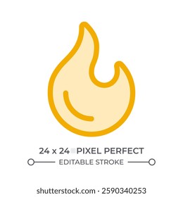 Fire duotone color ui icon. Warning about flammable materials. Burning flame danger reminder. Burning bonfire. Isolated vector illustration. Web design user interface element, pixel perfect