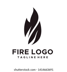 Fire dynamic logo design flat style