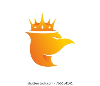 Fire Eagle Head With Crown Head Logo