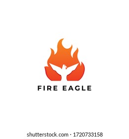 Fire eagle logo design - modern abstract fire eagle logo template 