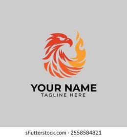 Fire Eagle Logo Design Vector