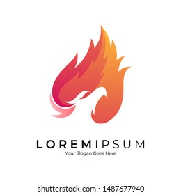 Fire eagle logo. Modern symbol design. Phoenix vector illustration