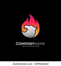 fire and eagle logo, phoenix colorful logo vector