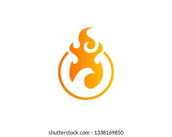 fire eagle logo vector design element