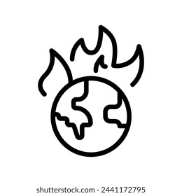 icono de línea vectorial de tierra de fuego