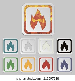 Fire ecology vector icons