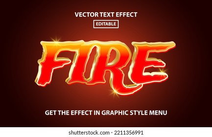 Fire editable 3d text effect style