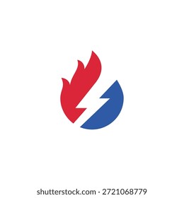 Logotipo de energía eléctrica o de fuego 