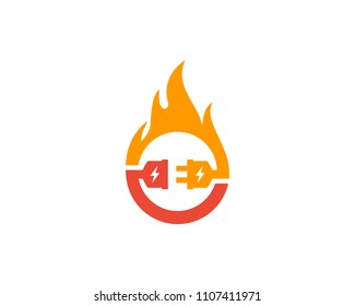 Fire Electric Icon Logo Design Element