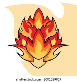 fire element cartoon character for doodle