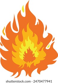 Fire element of colorful. Fire icon design in flat style.