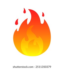 Elemento de fuego colorido icono aislado Ilustración vectorial. Símbolo rojo caliente de la señal del emoji de la llama