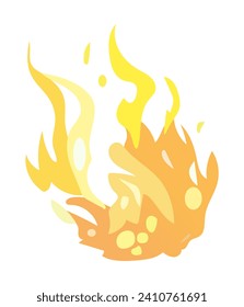 Elemento de fuego de conjunto colorido. Este alegre diseño de chimenea irradia calidez y felicidad, lo que lo convierte en una deliciosa elección para sus esfuerzos creativos. Ilustración vectorial.